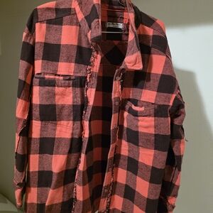 We The Free Red and Black Checkered Shirt